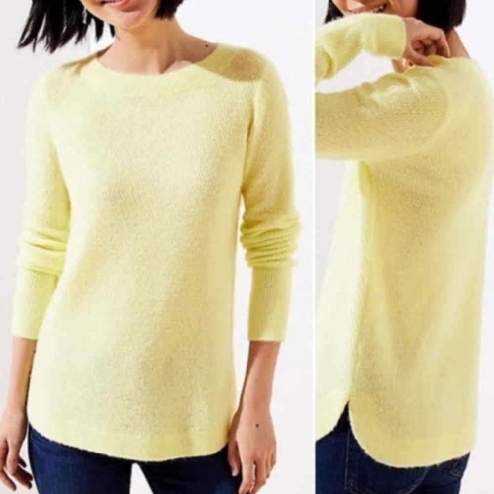 NWT Loft Women’s Pale Yellow Ultra Soft Shirttail Tunic Sweater Top - Size XS